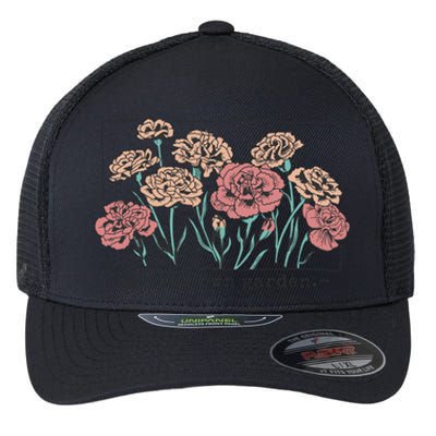 Be Your Own Garden Floral Quote Flexfit Unipanel Trucker Cap