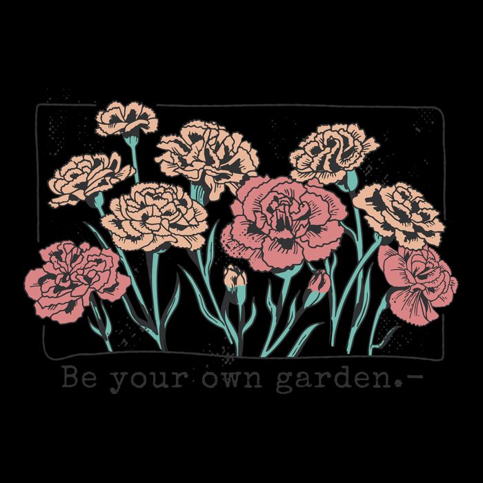 Be Your Own Garden Floral Quote Zip Tote Bag