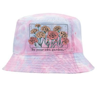 Be Your Own Garden Floral Quote Tie-Dyed Bucket Hat