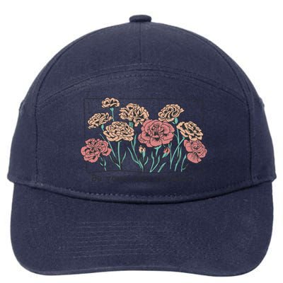 Be Your Own Garden Floral Quote 7-Panel Snapback Hat