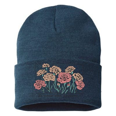 Be Your Own Garden Floral Quote Sustainable Knit Beanie