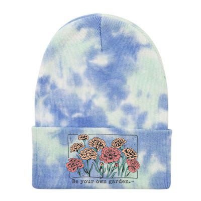 Be Your Own Garden Floral Quote Tie Dye 12in Knit Beanie