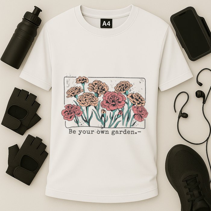 Be Your Own Garden Floral Quote Cooling Performance Crew T-Shirt