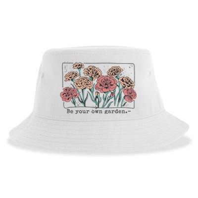 Be Your Own Garden Floral Quote Sustainable Bucket Hat