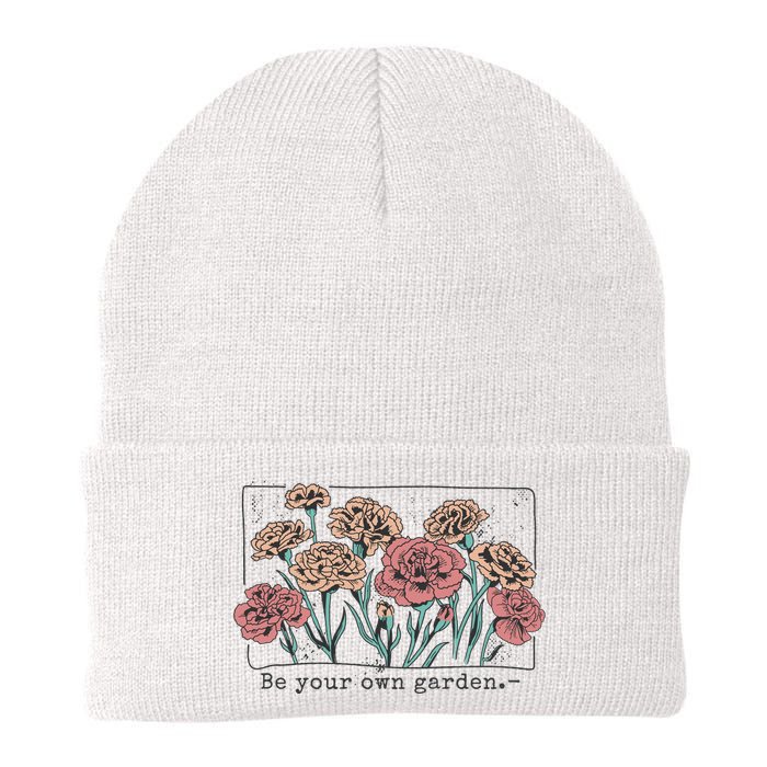 Be Your Own Garden Floral Quote Knit Cap Winter Beanie