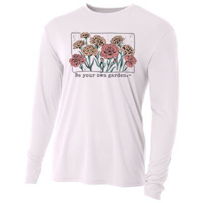 Be Your Own Garden Floral Quote Cooling Performance Long Sleeve Crew