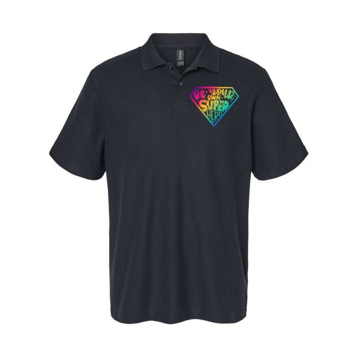 Be Your Own Super Hero Motivational Softstyle Adult Sport Polo