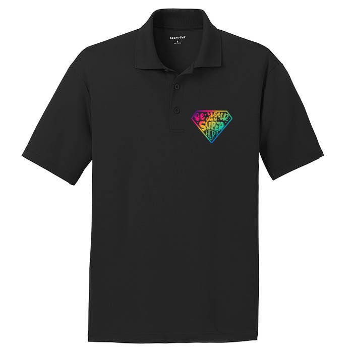 Be Your Own Super Hero Motivational PosiCharge RacerMesh Polo