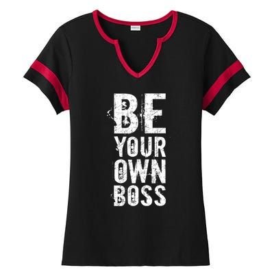 Be Your Own Boss Ladies Halftime Notch Neck Tee