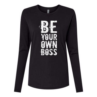 Be Your Own Boss Womens Cotton Relaxed Long Sleeve T-Shirt