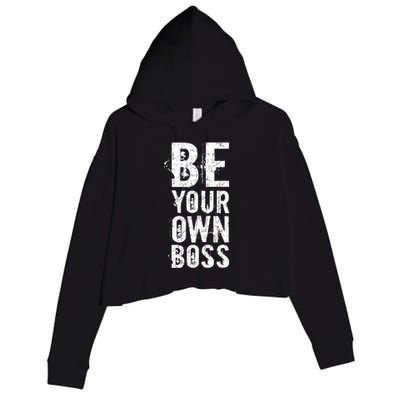 Be Your Own Boss Crop Fleece Hoodie