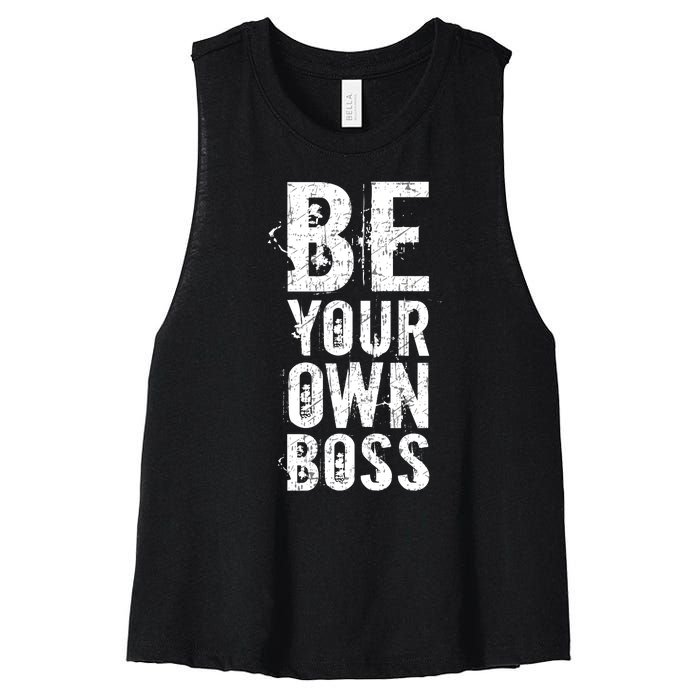 Be Your Own Boss Women's Racerback Cropped Tank