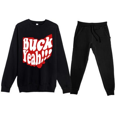 Buck Yeah Ohio State Buckeyes Premium Crewneck Sweatsuit Set