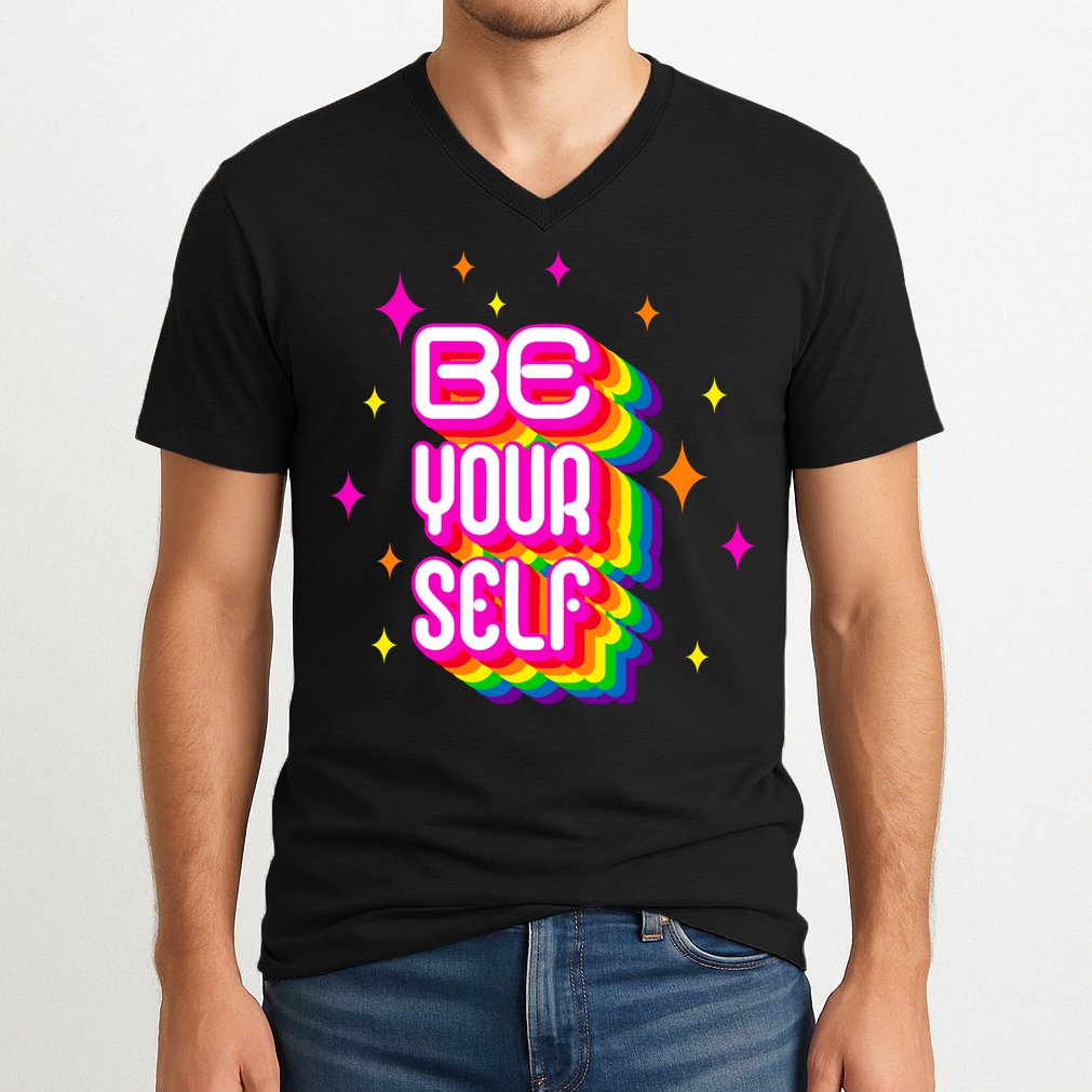 Be Yourself Pride Month Celebration V-Neck T-Shirt