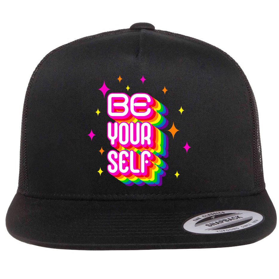 Be Yourself Pride Month Celebration Flat Bill Trucker Hat