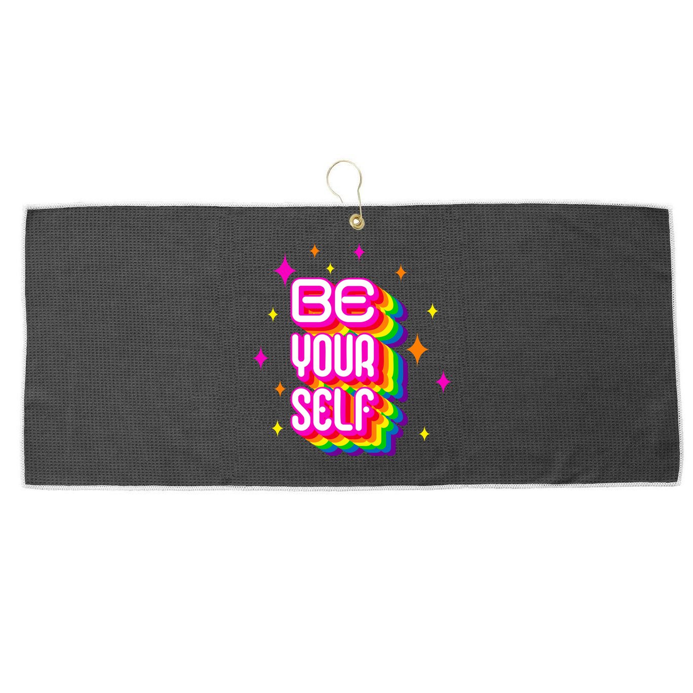 Be Yourself Pride Month Celebration Large Microfiber Waffle Golf Towel