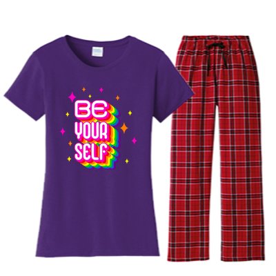 Be Yourself Pride Month Celebration Women's Flannel Pajama Set