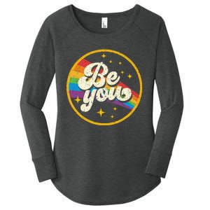 Be You Pride Lgbtq Gay Lgbt Ally Rainbow Flag Women's Perfect Tri Tunic Long Sleeve Shirt