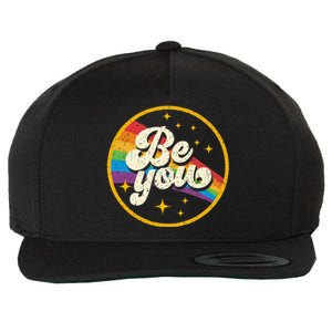 Be You Pride Lgbtq Gay Lgbt Ally Rainbow Flag Wool Snapback Cap