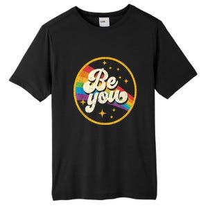 Be You Pride Lgbtq Gay Lgbt Ally Rainbow Flag Retro Galaxy Tall Fusion ChromaSoft Performance T-Shirt