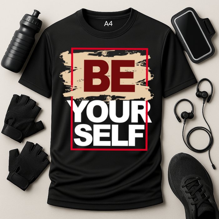 Be Yourself Positive Quote Cooling Performance Crew T-Shirt