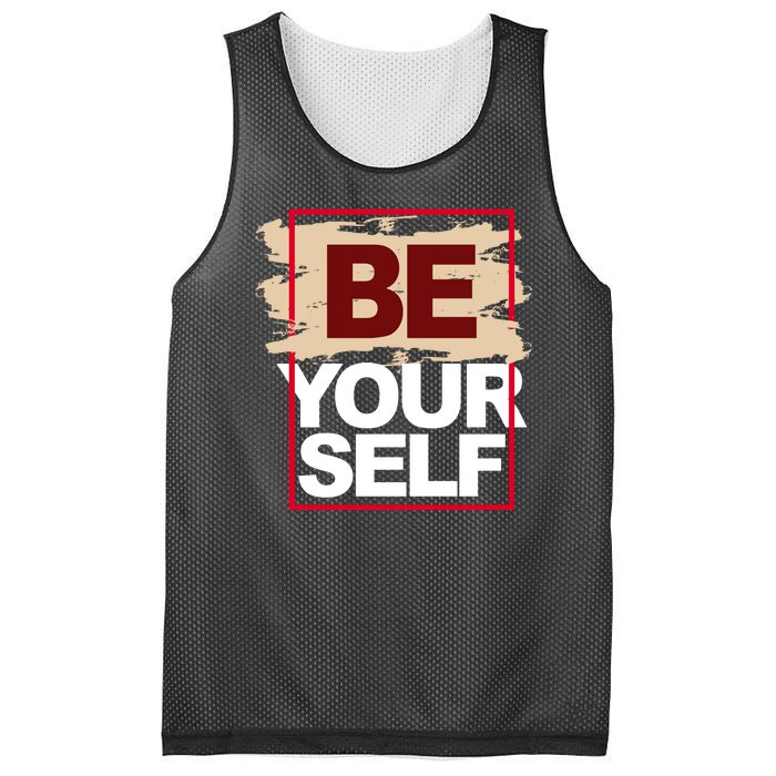 Be Yourself Positive Quote Mesh Reversible Basketball Jersey Tank