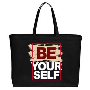 Be Yourself Positive Quote Cotton Canvas Jumbo Tote