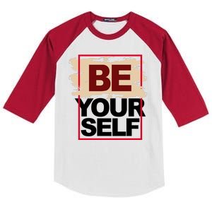 Be Yourself Positive Quote Kids Colorblock Raglan Jersey