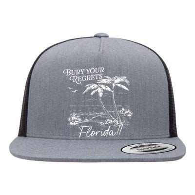 Bury Your Regrets Florida Summer Retro Flat Bill Trucker Hat