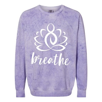 Breathe Yoga Relaxation Lotus Flower Inspiration Colorblast Crewneck Sweatshirt