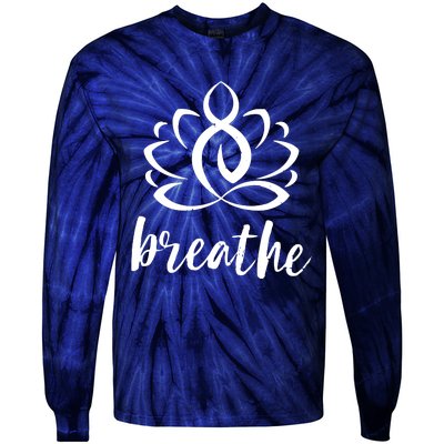 Breathe Yoga Relaxation Lotus Flower Inspiration Tie-Dye Long Sleeve Shirt