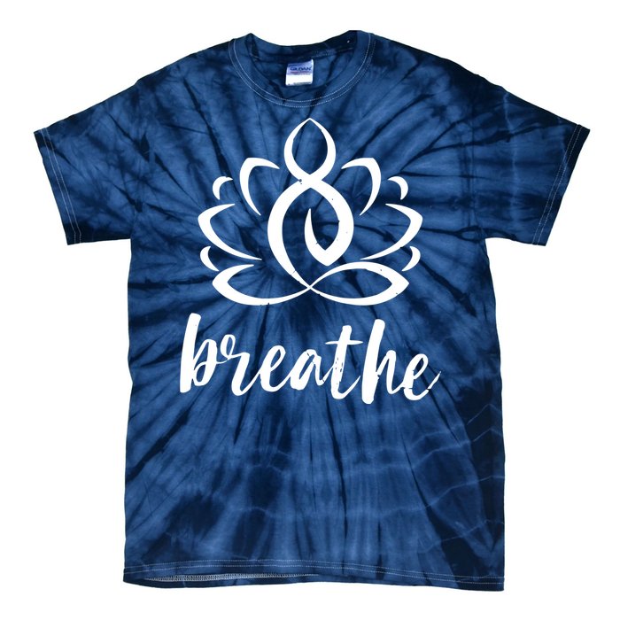 Breathe Yoga Relaxation Lotus Flower Inspiration Tie-Dye T-Shirt