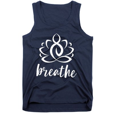 Breathe Yoga Relaxation Lotus Flower Inspiration Tank Top