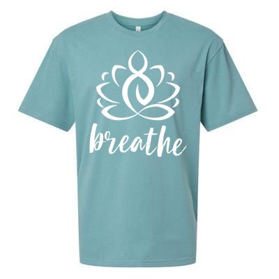 Breathe Yoga Relaxation Lotus Flower Inspiration Sueded Cloud Jersey T-Shirt