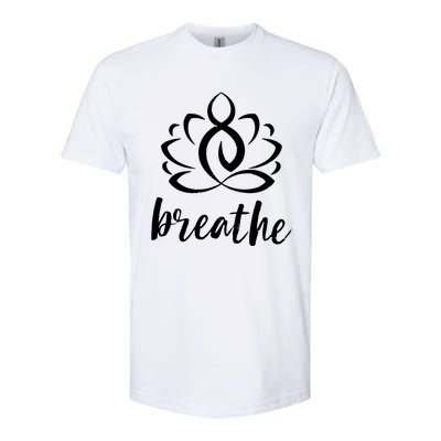 Breathe Yoga Relaxation Lotus Flower Inspiration Softstyle CVC T-Shirt