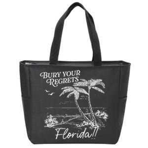 Bury Your Regrets Florida Summer Retro Zip Tote Bag