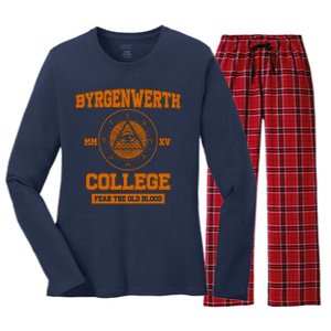 Byrgenwerth College Fear The Old Blood Women's Long Sleeve Flannel Pajama Set 