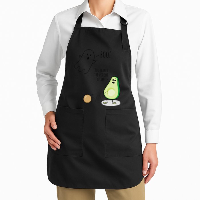 Boo You Scared The Pit Out Of Me Funny Ghost Avocado Gift Apron