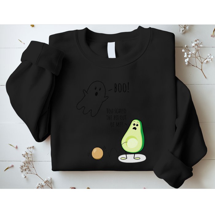 Boo You Scared The Pit Out Of Me Funny Ghost Avocado Gift Sweatshirt