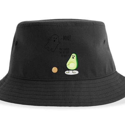 Boo You Scared The Pit Out Of Me Funny Ghost Avocado Gift Sustainable Bucket Hat