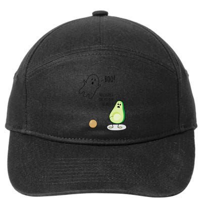 Boo You Scared The Pit Out Of Me Funny Ghost Avocado Gift 7-Panel Snapback Hat