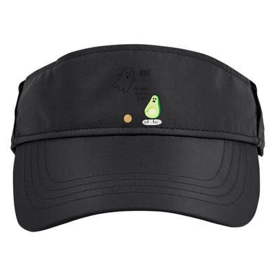 Boo You Scared The Pit Out Of Me Funny Ghost Avocado Gift Adult Drive Performance Visor