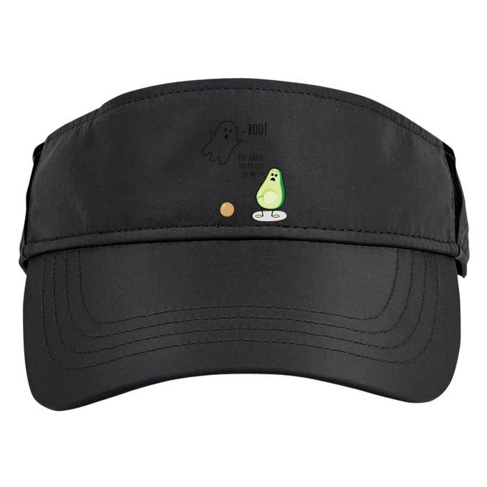 Boo You Scared The Pit Out Of Me Funny Ghost Avocado Gift Adult Drive Performance Visor