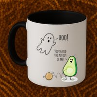 Boo You Scared The Pit Out Of Me Funny Ghost Avocado Gift Mug