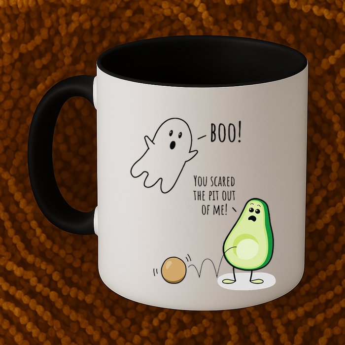 Boo You Scared The Pit Out Of Me Funny Ghost Avocado Gift Mug