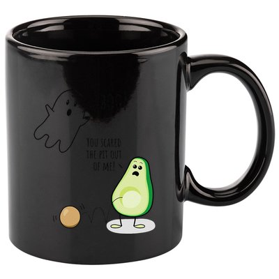 Boo You Scared The Pit Out Of Me Funny Ghost Avocado Gift 11oz C Handle Ceramic Mug