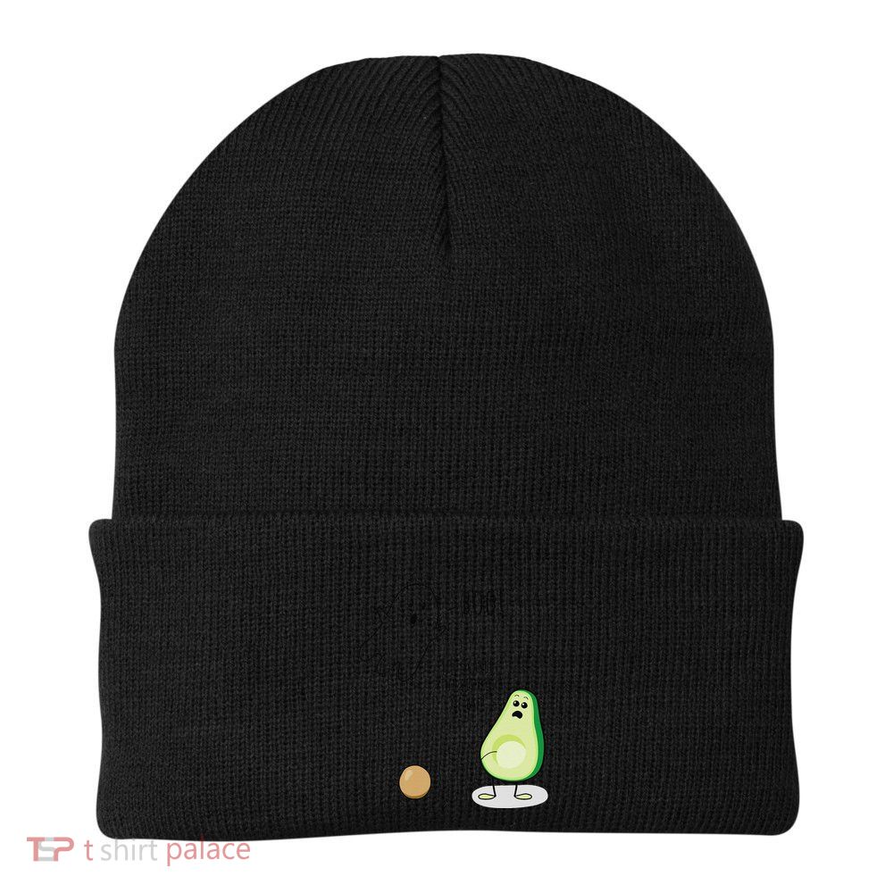Boo You Scared The Pit Out Of Me Funny Ghost Avocado Gift Beanie