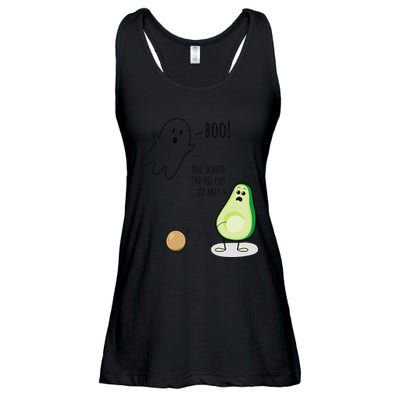 Boo You Scared The Pit Out Of Me Funny Ghost Avocado Gift Ladies Essential Flowy Tank