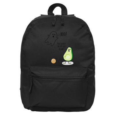 Boo You Scared The Pit Out Of Me Funny Ghost Avocado Gift 16 in Basic Backpack