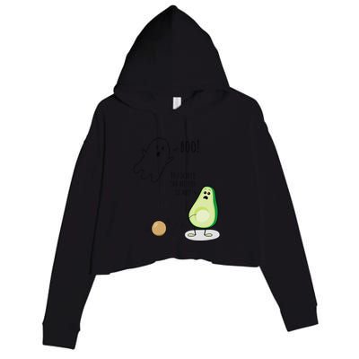 Boo You Scared The Pit Out Of Me Funny Ghost Avocado Gift Crop Fleece Hoodie